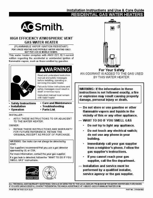 A O  Smith Water Heater GAHH-40-page_pdf
